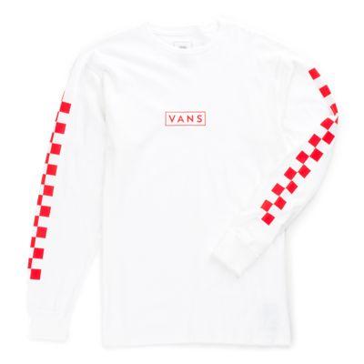 Vans Easy Box Checker Long Sleeve T-shirt (white/spicy Orange)
