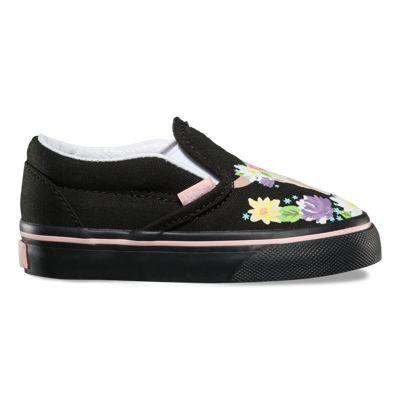 Vans Toddlers Flower Crown Slip-on (black/english Rose)