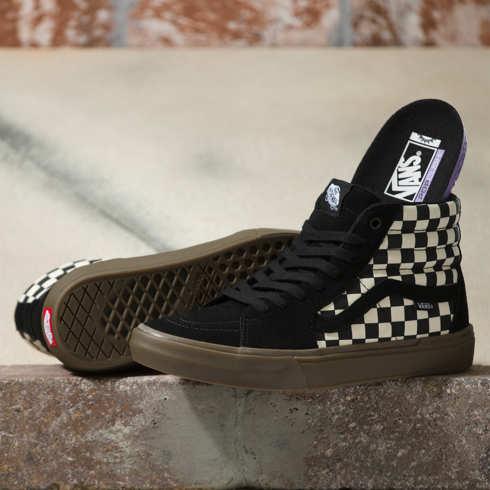 Vans Checkerboard Bmx Sk8-hi (black/dark Gum)