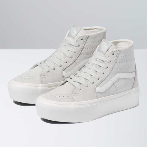 Vans Soft Suede Sk8-hi Tapered Stackform (dawn Blue/true White)