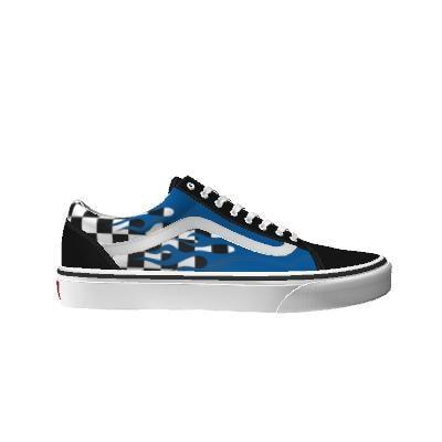 Vans Customs Blue Flame Checkerboard Old Skool (customs)
