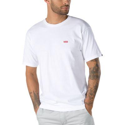Vans Left Chest Logo Tee (white/racing Red)