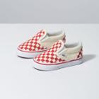 Vans Toddler Primary Check Slip-on (racing Red/white)