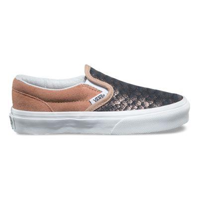 Vans Kids Metallic Snake Slip-on (rose Gold/true White)