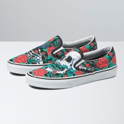 Vans Rose Skulls Classic Slip-on (black/true White)