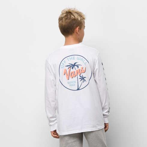 Vans Kids Palm Script Long Sleeve T-shirt (white)