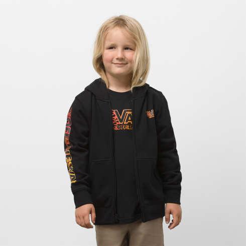 Vans Little Kids Metallic Flame Full Zip Hoodie (black)