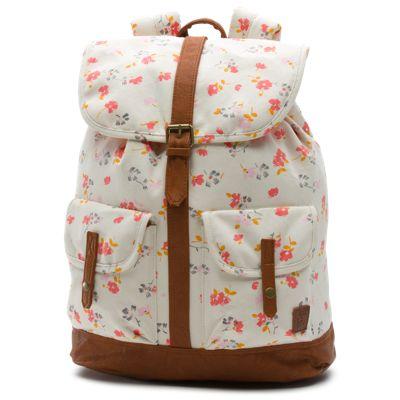 Vans Lean In Leila Backpack (white Sand 70s Floral)