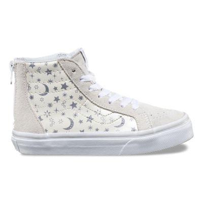 Vans Kids Star Glitter Sk8-hi Zip (white)