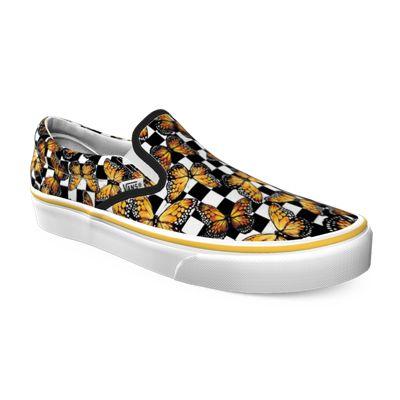 Vans Customs Kids Butterfly Checkerboard Slip-on (customs)