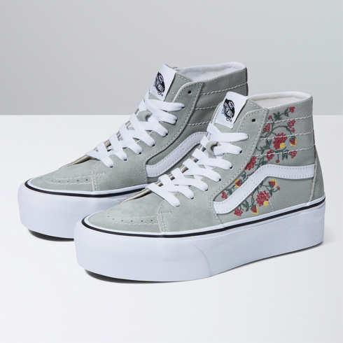 Vans Floral Embroidery Sk8-hi Tapered Stackform Shoe (desert Sage)