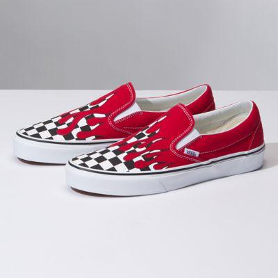 Vans Checker Flame Slip-on (racing Red True White)