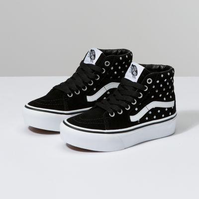Vans Kids Suede Polka Dot Sk8-hi Platform 2.0 (black/true White)