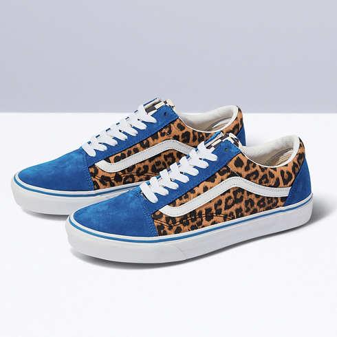 Vans Customs Imperial Blue Leopard Old Skool (customs)