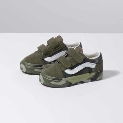 Vans Toddler Plaid Camo Old Skool V (grape Leaf/true White)