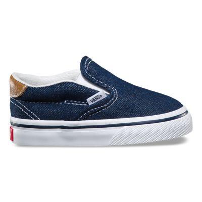 Vans Toddlers Denim C & L Slip-on 59 (dress Blues/chipmunk)