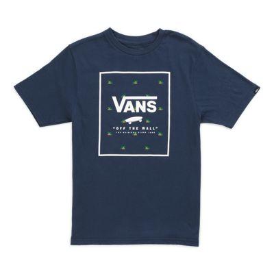 Vans Boys Print Box T-shirt (dress Blues/palm Ditsy)