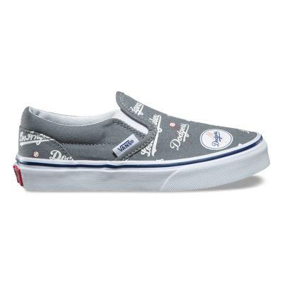 Vans Kids Mlb Classic Slip-on (los Angeles/dodgers/gray)