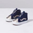 Vans Toddler Metallic Toe Sk8-hi Zip (medieval Blue/silver)