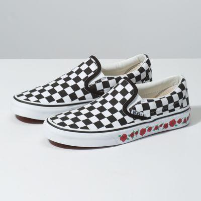 Vans Custom Checkerboard Rose Slip-on (custom)