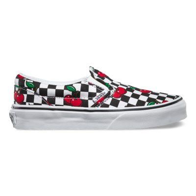 Vans Kids Cherry Checkers Slip-on (black/true White)