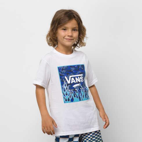 Vans Little Kids Print Box T-shirt (white/camo Flame)