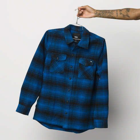 Vans Sullivan Heavy Weight Flannel Buttondown Shirt (black/nautical Blue)