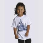 Vans Little Kids Reflective Checkerboard Flame T-shirt (white)