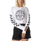 Vans Us Open Logo Long Sleeve Crop Tee (white)