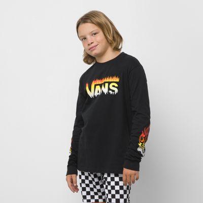 Vans Kids Fire Shark Long Sleeve T-shirt (black)