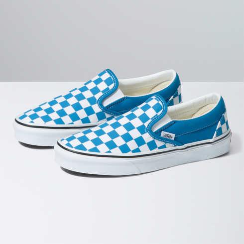 Vans Classic Slip-on (color Theory Checkerboard Mediterranian Blue)
