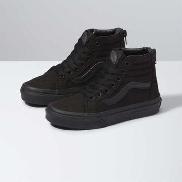 Vans Kids Pop Check Sk8-hi Zip Shoe (black/black)