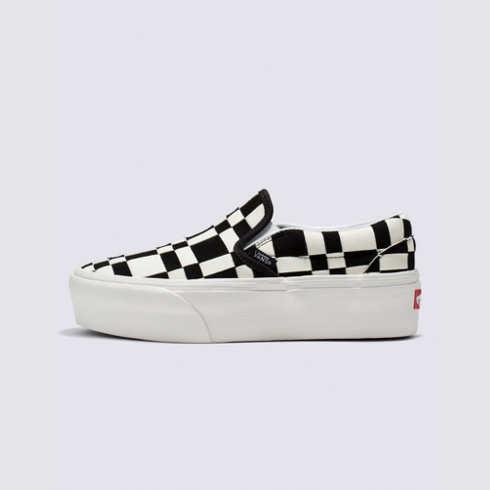 Vans Woven Check Classic Slip-on Stackform Shoe (black/white)