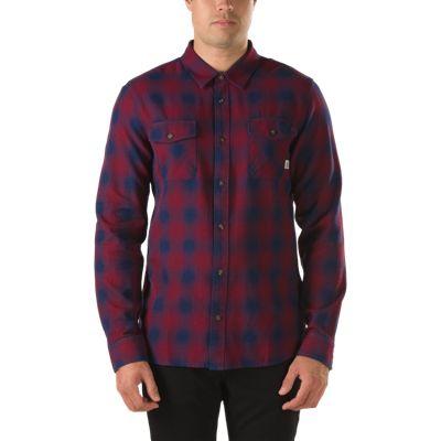 Vans Monterey Plaid Buttondown Shirt (black Iris/bordeaux) Mens T-shirts