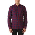 Vans Monterey Plaid Buttondown Shirt (black Iris/bordeaux) Mens T-shirts