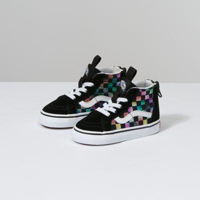 Vans Toddler Iridescent Check Sk8-hi Zip (black/true White)
