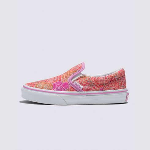 Vans Kids Rose Camo Classic Slip-on (pink Floral)