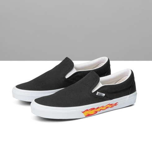 Vans Customs Black Flame Foxing Slip-on Wide (customs)