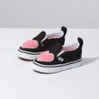 Vans Toddler Fur Heart Slip-on V (strawberry Pink/black)