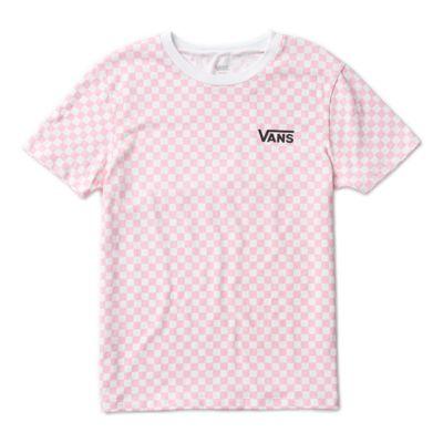 Vans Pink Checks Short Sleeve Boyfriend Tee (whisper Pink)