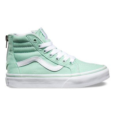 Vans Kids Sk8-hi Zip (gossamer Green/true White)