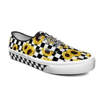 Vans Customs Checkerboard Sunflowers Authentic Wide (customs)