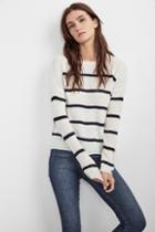 Velvet Clothing Apolla Cashmere Blend Stripe Sweater-milk/navy-cashbld