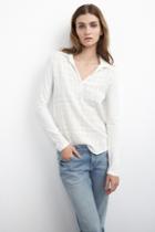 Velvet Clothing Angela Textured Contrast Popover-coconut-cottonslubmix