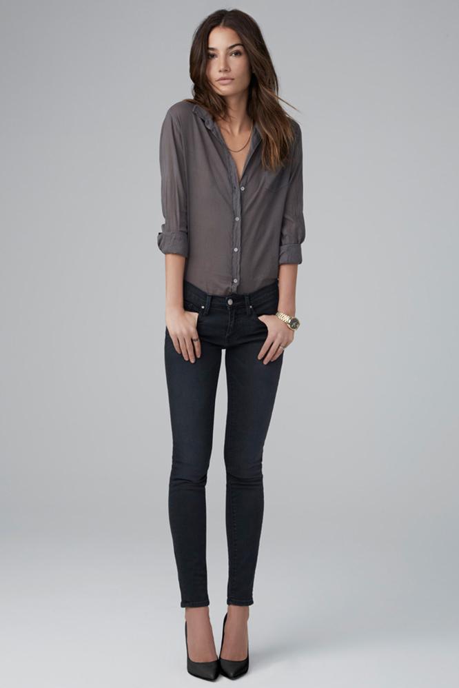 Velvet Clothing Toni Skinny Jean In Lead-lead-denim