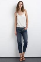 Velvet Clothing Karly Cropped Straight Leg Jean In Vintage-vintage-denim