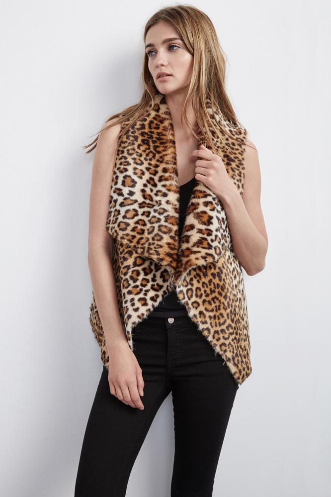 Velvet Clothing Dariela Faux Fur Leopard Vest-leopard-fauxfur