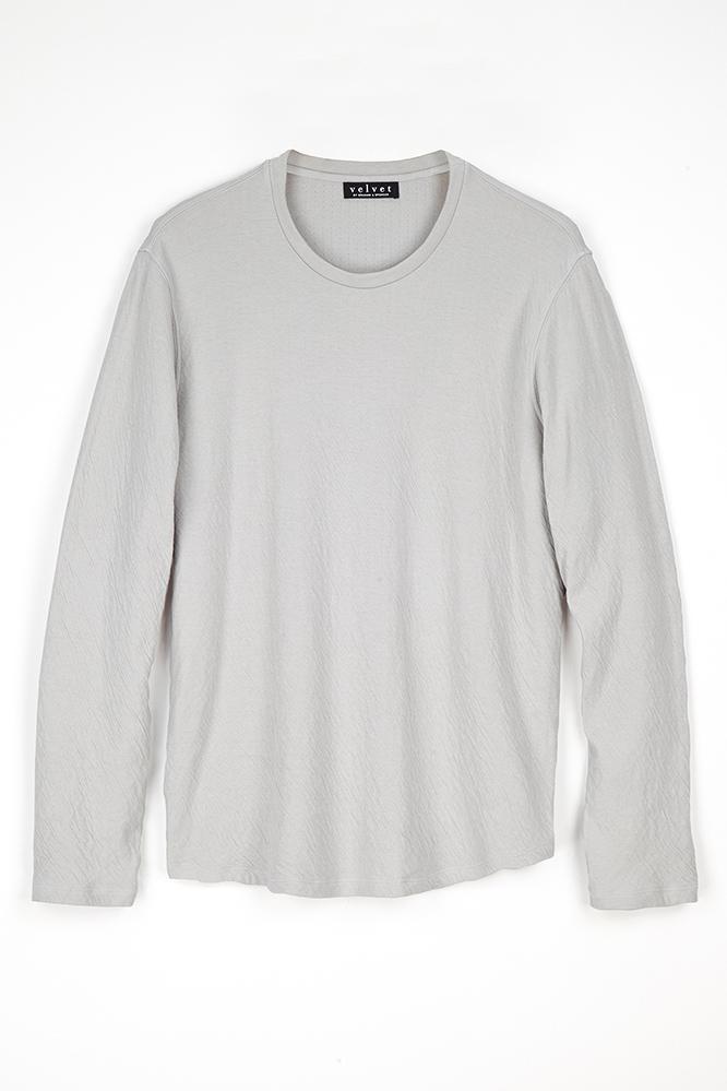 Velvet Men Eamon Double Fold Knit Top-cement-dblfold