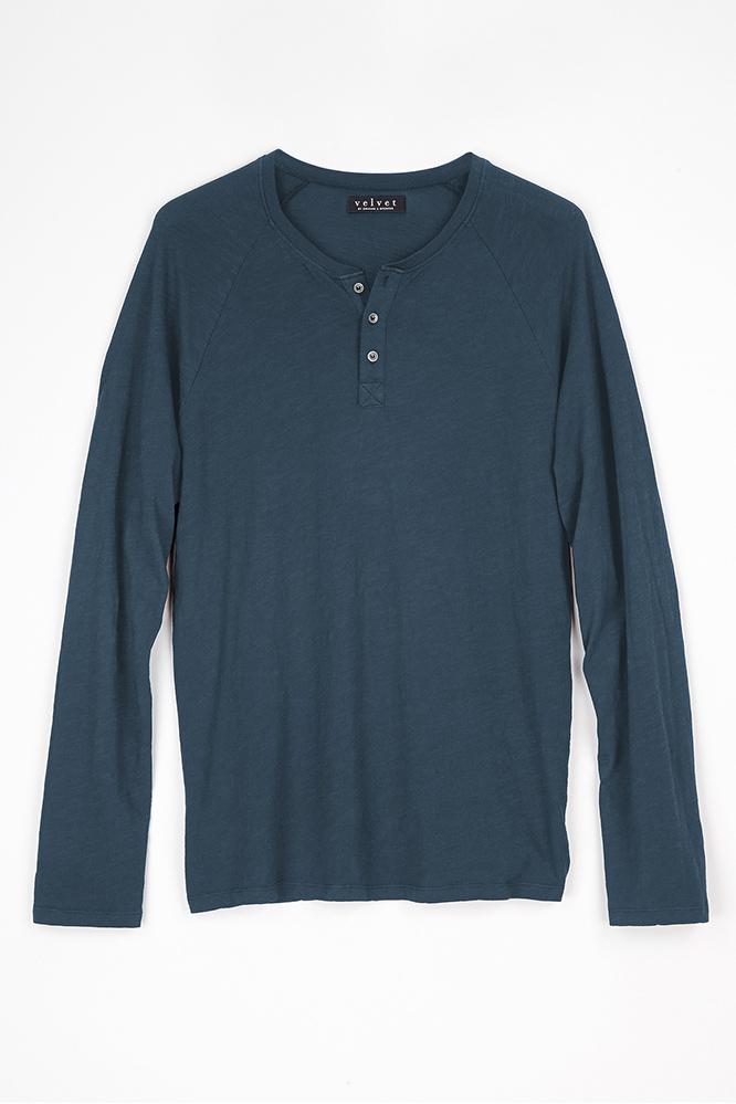 Velvet Men Joseph Cotton Slub Henley-exhaust-cottonslub