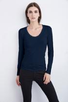 Velvet Clothing Zipporah Scoop Neck Tee-delft-gauzywhsp